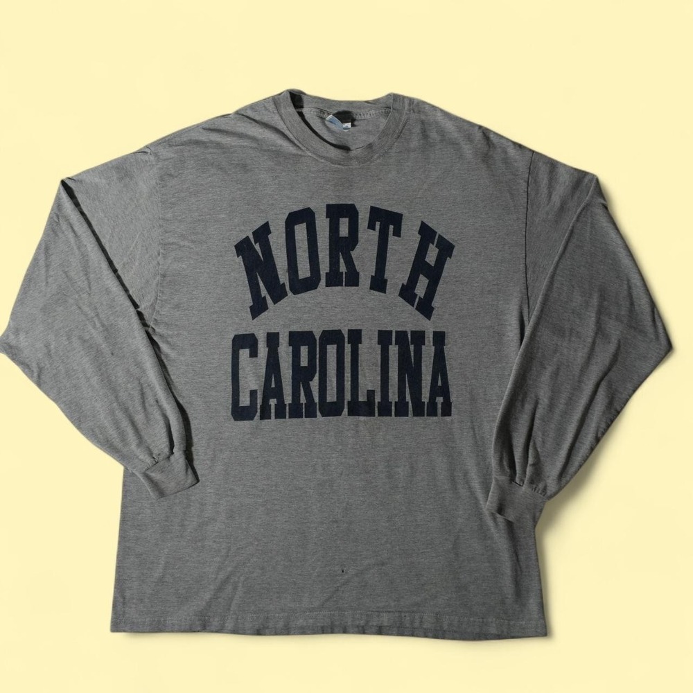90s North Carolina Tar Heels American Vintage Long Sleeve Tee Size XL Grey GUC
